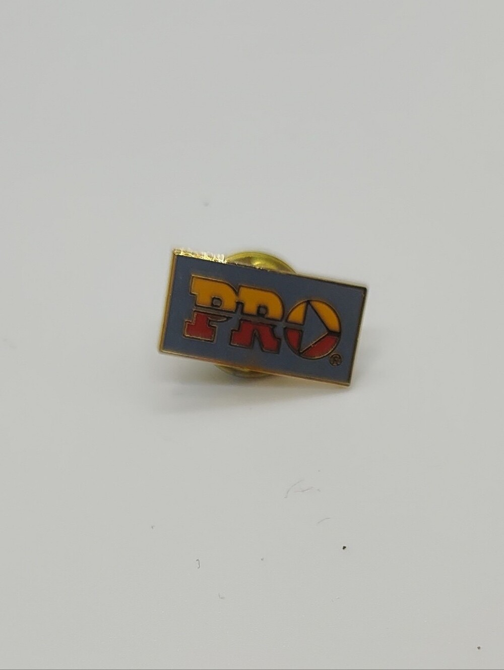 PRO Logo Enamel Lapel Pin - Yellow, Red, Gray